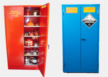 Armário Corta Fogo para Produtos Inflamáveis e Corrosivos